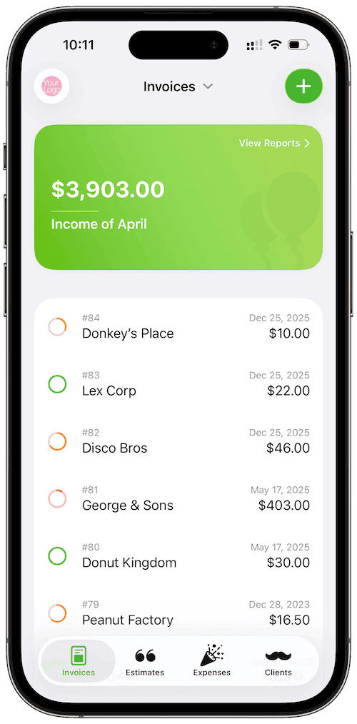 LiteBooks invoicing app interface